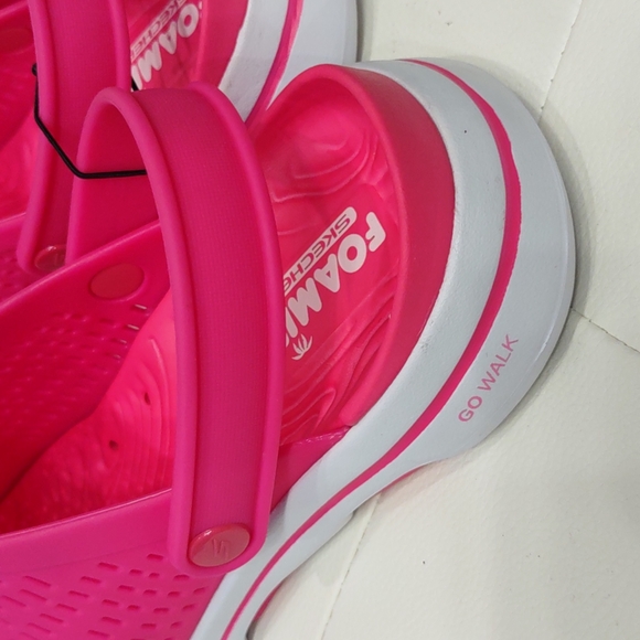 Skechers Foamies Go Walk pink white slides clogs Crocs rare new women's 9 Shoes - Picture 8 of 9